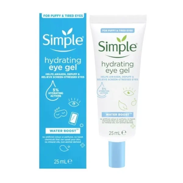 Simple Hydrating Eye Gel Water Boost Cruelty-free deep &Long lasting – 25ml