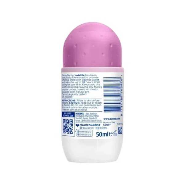 Sanex Dermo Invisible 48h Sweat & Odour Protection Anti-Perspirant Roll On 50ml