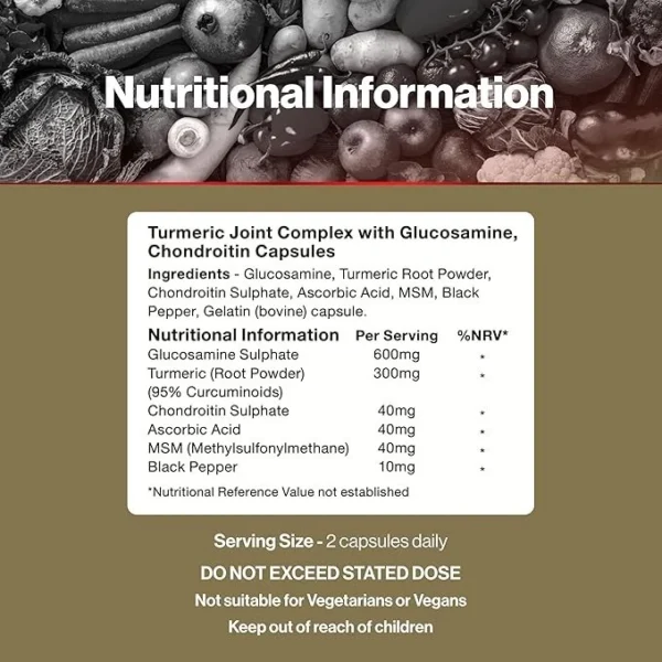 Vit Direct Turmeric Joint Complex 60 Capsules Glucosamine Chondroitin