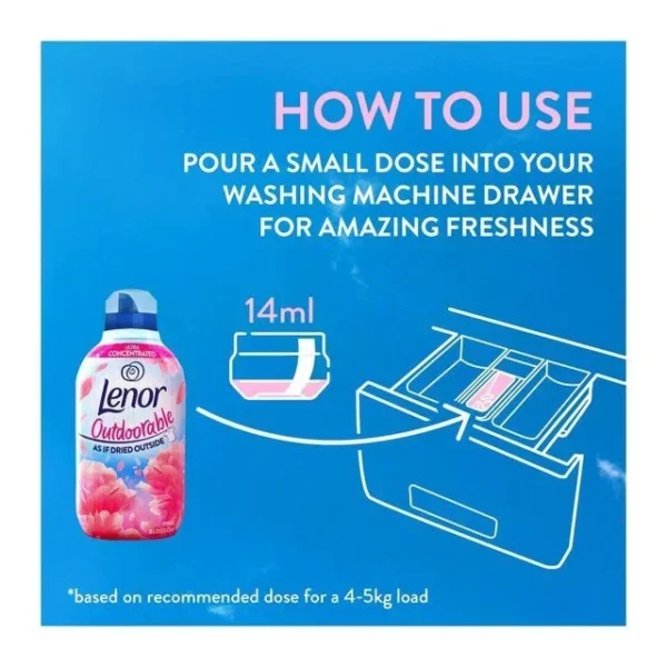 Lenor Outdoorable Fabric Conditioner Spring Pink Blossom 462ml 33 Washes
