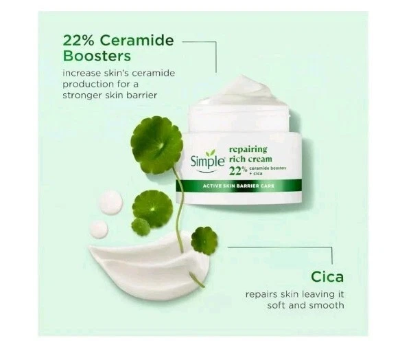 Simple Rich Repair Face Cream with 22% Ceramide Booster Organic B5 – 50ml
