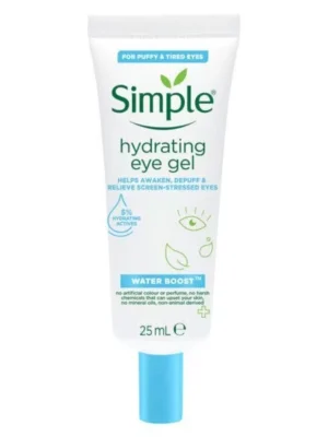 Simple Hydrating Eye Gel Water Boost Cruelty-free deep &Long lasting – 25ml